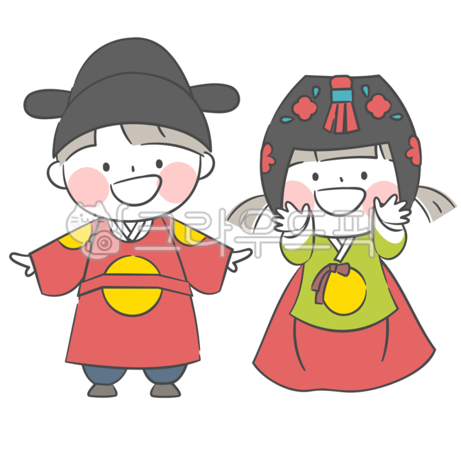 새해일러스트,한복일러스트,한복,명절,설날,추석,한가위,전통의상,한국,어린이,캐릭터,만화,일러스트,궁중,조바위,모자,새해인사,어린이집,어린이일러스트,설