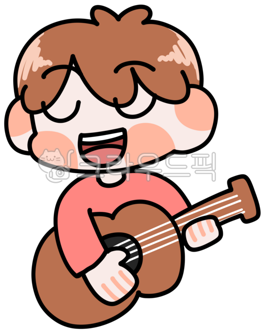Guitar,smile,song,ukulele,instrument,character,drawing,illustration,performance,instrument playing,guitar playing,ukulele playing