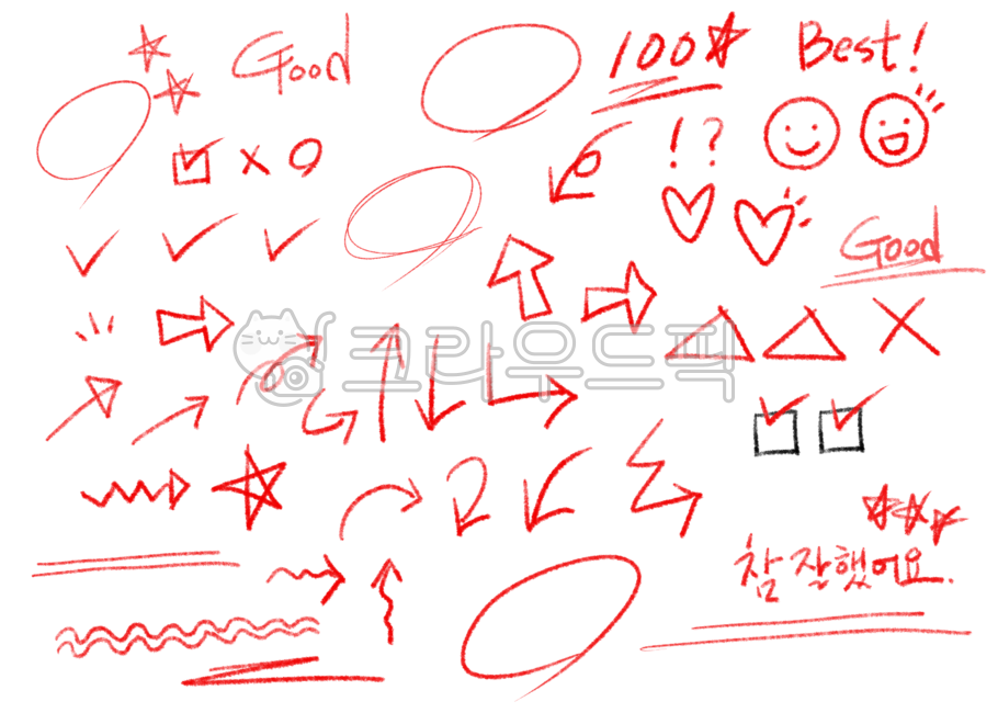 note,study,grading,star,arrow,hand drawing,take notes,triangle,point,one hundred points,answer,school,perfect score,emphasis,illustration,red pen,text,circle,mark,calligraphy,design source,direction
