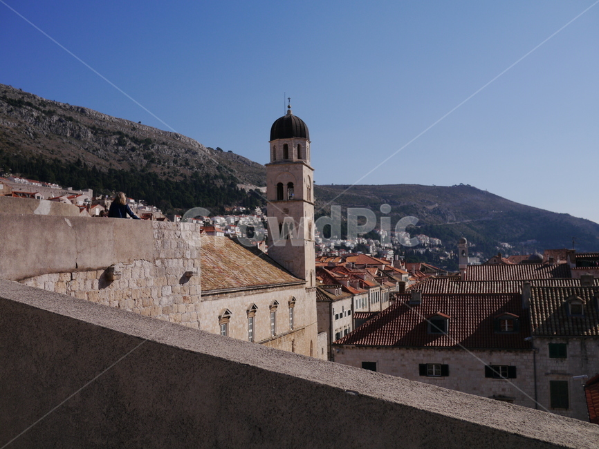 두브로브니크,크로아티아,해외,맑음,오후,유럽,성벽투어,언덕,하늘,탑