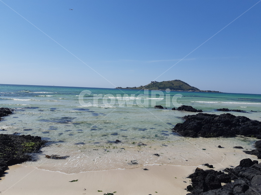 해수욕장,바다,제주도,해변,수평선,올레길,7코스,백사장,현무암,하늘,푸른색,맑음