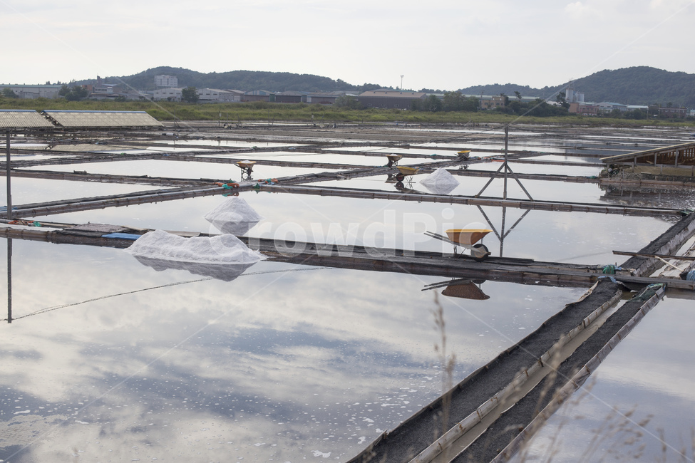 염전,소금,소금염전,천일염,바닷물,소금창고,산업,반영,산업,industry,industrial