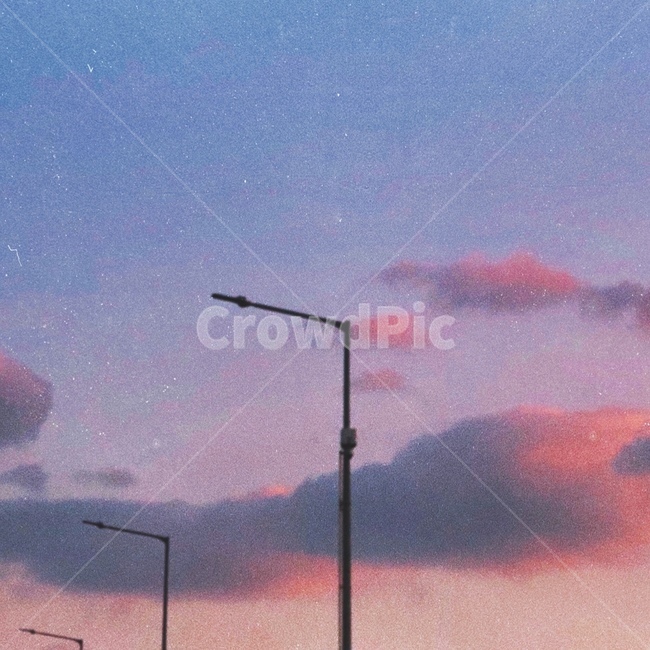 가로등,구름,하늘,필름카메라,분홍색하늘,감성