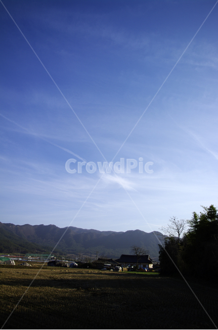 하늘,나무,논,풍경,산,시골,시골,마을,풍경,landscape,country,rural,town