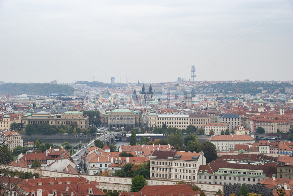 프라하,전경,빨간지붕,프라하시내,체코,praha,prague,흐린날