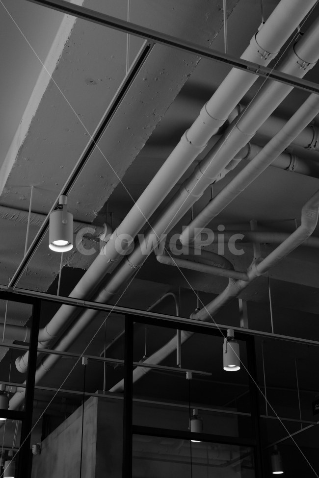 천정,인테리어,파이프,흑백사진,프레임,배관,인테리어,실내디자인,interior design,흑백,모노톤,monochrome,black and white