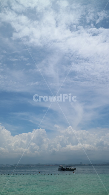 하늘,구름,바다,배,코타키나발루,자연,풍경,nature,landscape,outdoors,옥외,azure sky,푸른 하늘,sky
