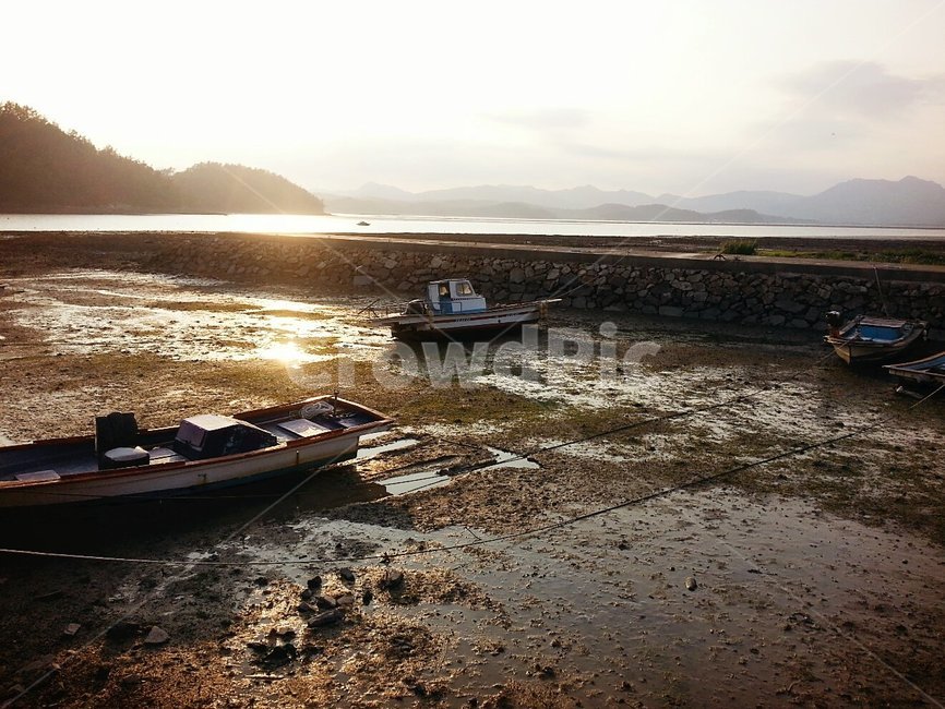 감성,바다,석양,배,갯벌,산업,industry,industrial,어업,fishery,fishing industry