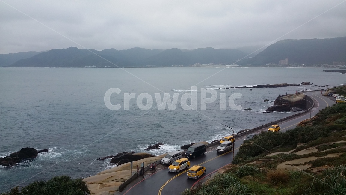 바다,바닷가,흐린,하늘,도로,차,자연,풍경,nature,landscape