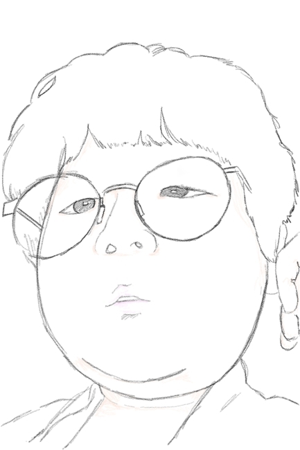 그림,스케치,일러스트,인물,사람,아이,안경
