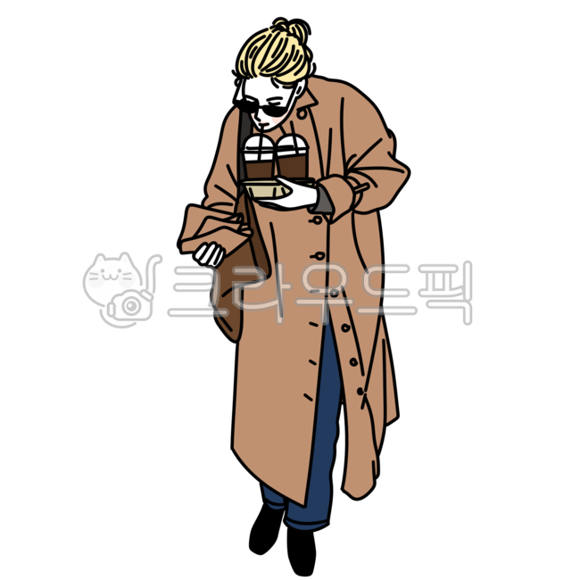 People illustration,Character,drinking coffee,pose,sauce,line drawing,person drawing,Fashion illustration,winter fashion,person,natural pose,drawing,female,design source