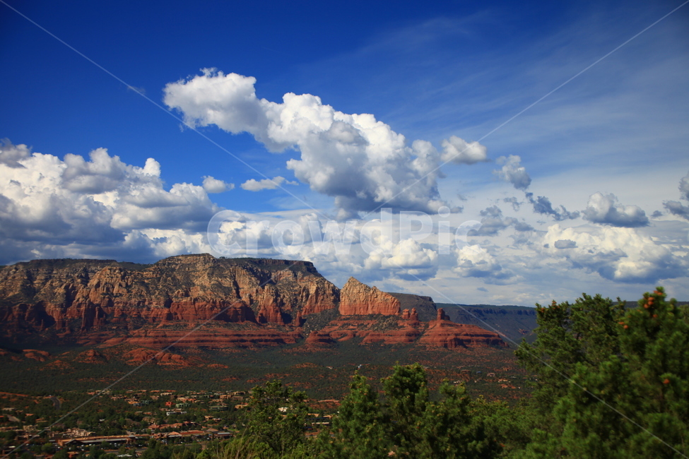 blue sky,nature,sight,western united states,rocky mountain,sedona,clouds,red rock