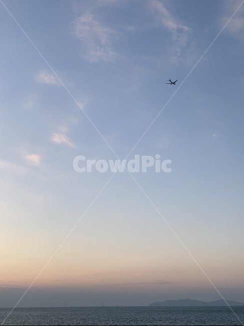 하늘,구름,자연,배경,그라데이션,sky,sun,cloud,gradation,skyblue,sunset,airplain