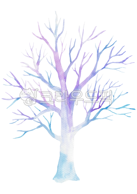drawing,Emotion,gradation,handwork,hand drawing,tree,winter tree,watercolor,blue,painting,background,plant,purple,illustration,Watercolor,poster,colorful,Sky blue