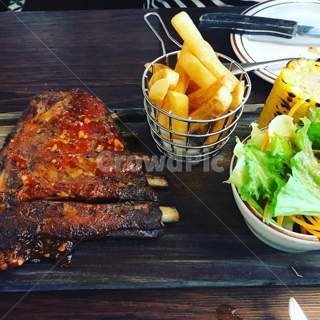 bbq,식당,맛집,감자튀김,느낌