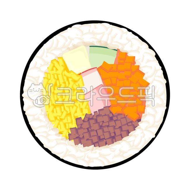 김밥일러스트,음식,음식일러스트,김,밥,밥알,계란,계란지단,지단,당근,오이,우엉,햄,맛살,한국음식,food,kimbop,koreanfood