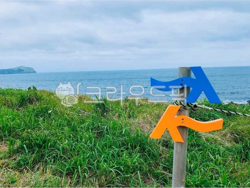 ocean,Jeju,arrow,Olle trail,Two branches