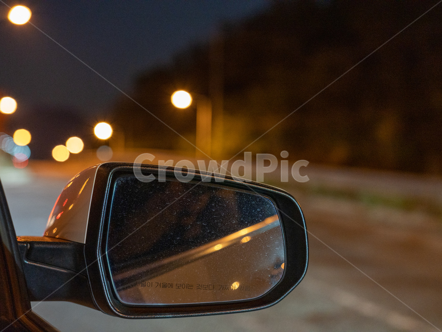 백미러,자동차,거울,후방,야경,차안,교통,교통수단,traffic,transportation