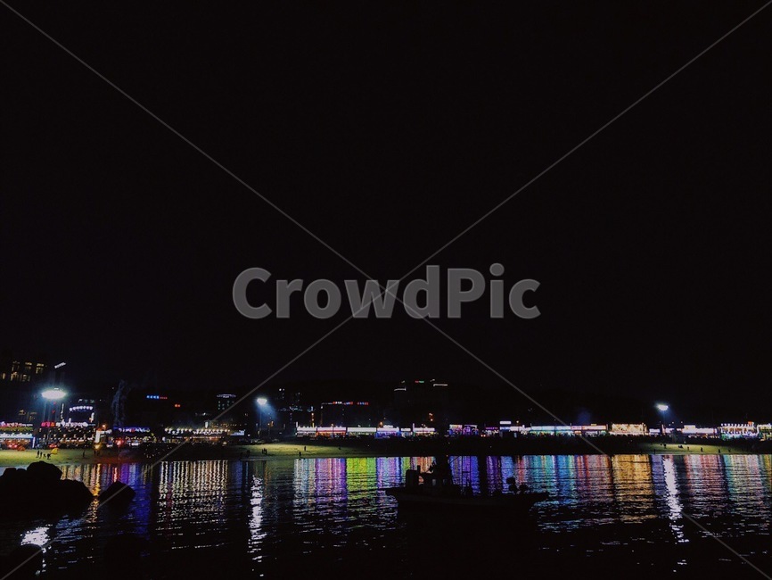 을왕리,바다,밤바다,불빛,노을,야경,밤,풍경,nightscape,night,landscape,도시,city,water,물,waterfront,워터 프론트