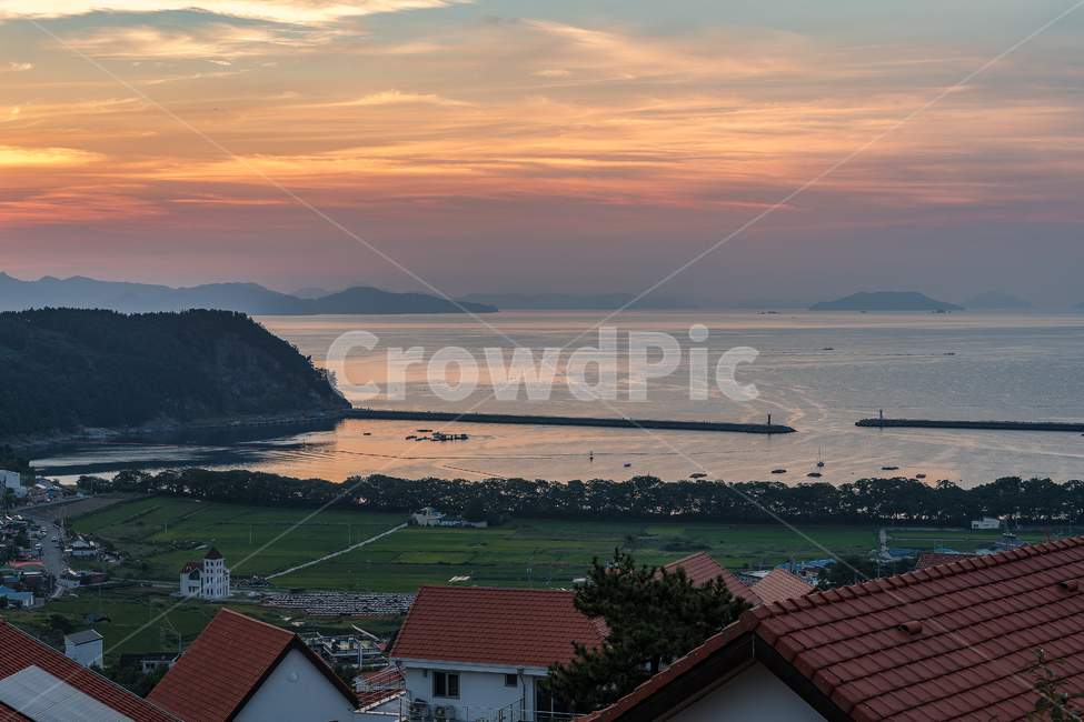 일출,여명,sunrise,남해,바다,독일마을,자연,풍경,시골,마을,풍경,landscape,country,rural,town