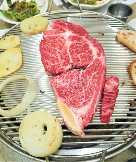 소고기,외식,가족,저녁,고기,마블링