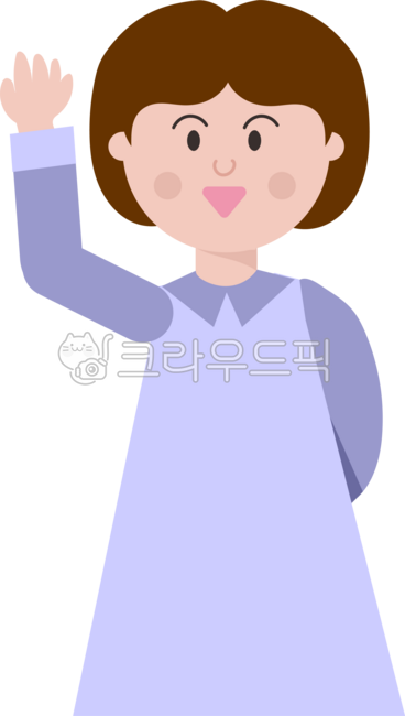 캐릭터,미소,귀여운,보라,여성,여자,회사원,인사,직장인,단발머리