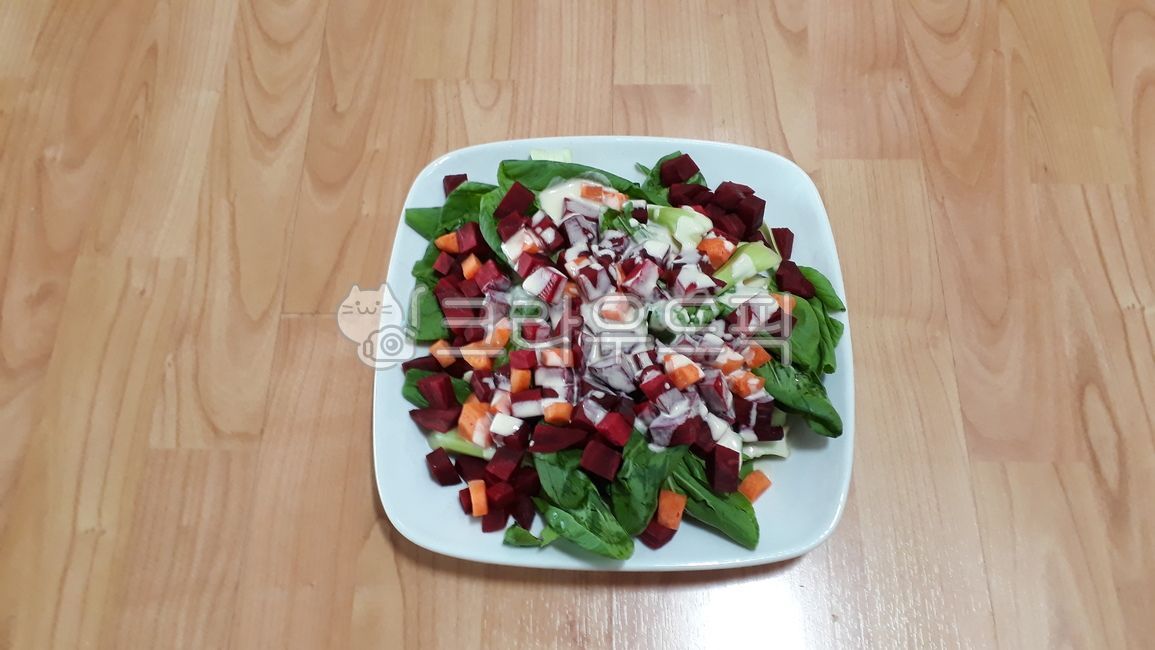 비트,당근,샐러드,청경채,야채,채소,fresh,healthyfood,food,요리,음식,salad,dish,meal,diet,다이어트,흰,접시,white,plate,closeup,colorful,red,빨간,녹색,green,vegatable,carrot,cut,slice,dice,sauce,topping,beet,유기농,organic,homemade,homecook,집밥