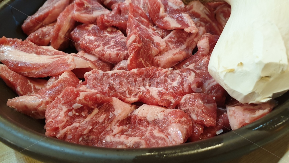 한우,생갈비살,음식,고기,바베큐
