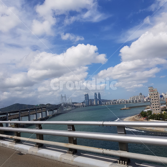 난간,광안리,광안대교,구름,경치,자연,날씨