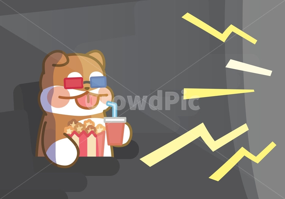 영화관,영화,팝콘,시끄러운,3d,안경,콜라,주말,이모티콘,강아지,귀여운,감정,변화,개,동물,캐릭터,카툰,만화,일러스트,플랫,벡터,간단한,그래픽,일러스트레이션,graphic,illustration