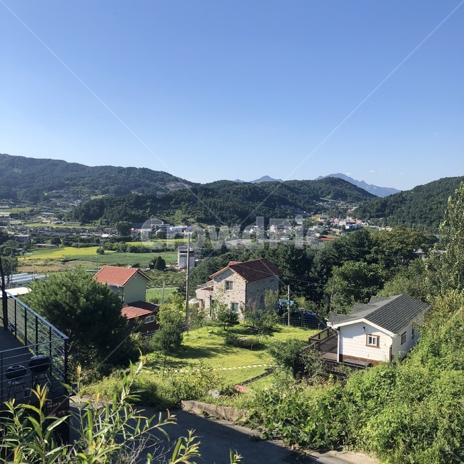 풍경,집,시골,산,여름,가평