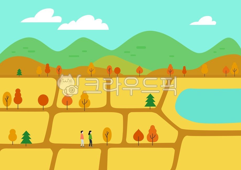 happy,yellow,Reservoir,cloud,Maple leaf,Field,fall,Maple tree,season,vector,man,female,human,park,Maple,rural rice fields,harvest,Character,golden field,nature,countryside,tree,picnic,people,outdoor,painting,background,person,illustration,autumn,travel,la