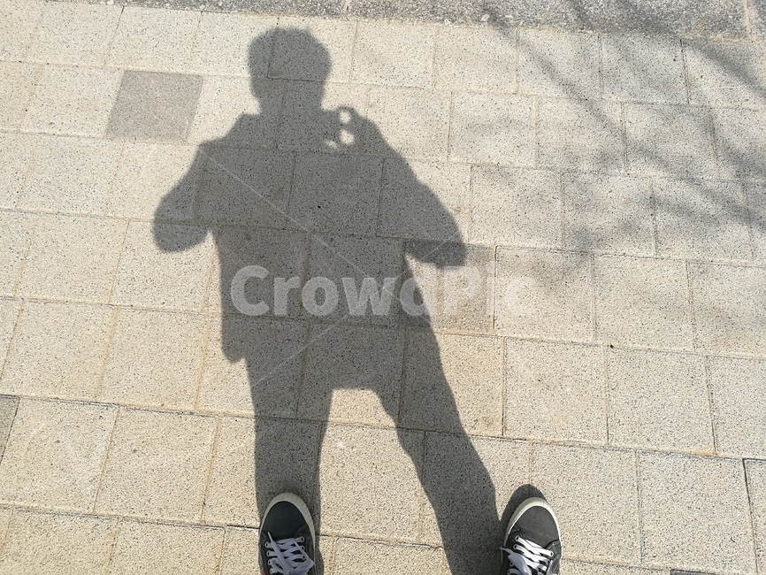 셀카,그림자,신발,길바닥,자아