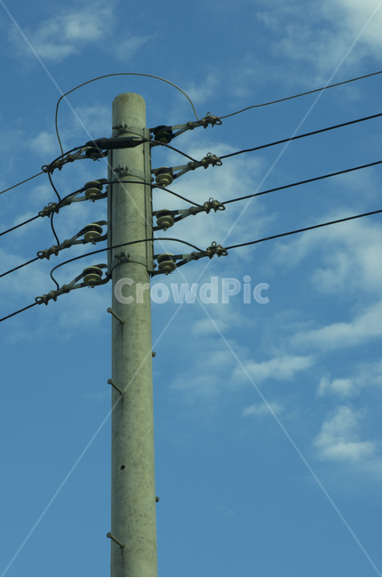 sky,pylon,blue sky,landscape photography,mood,telegraph pole,electricity,Emotional photo,cloud,wire,telephone pole,sight,power,Emotion,autumn,cable,Power