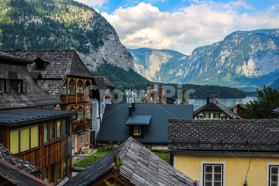 sky,european city,alps,city,Fairytale,Hallstalt,Middle Ages,fairy tale village,Frozen,Hallstatt,salzburg,cloud,Austria,Town,grass,european village,lake