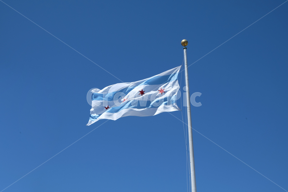 시카고,깃발,상징,하늘,파랑,일리노이