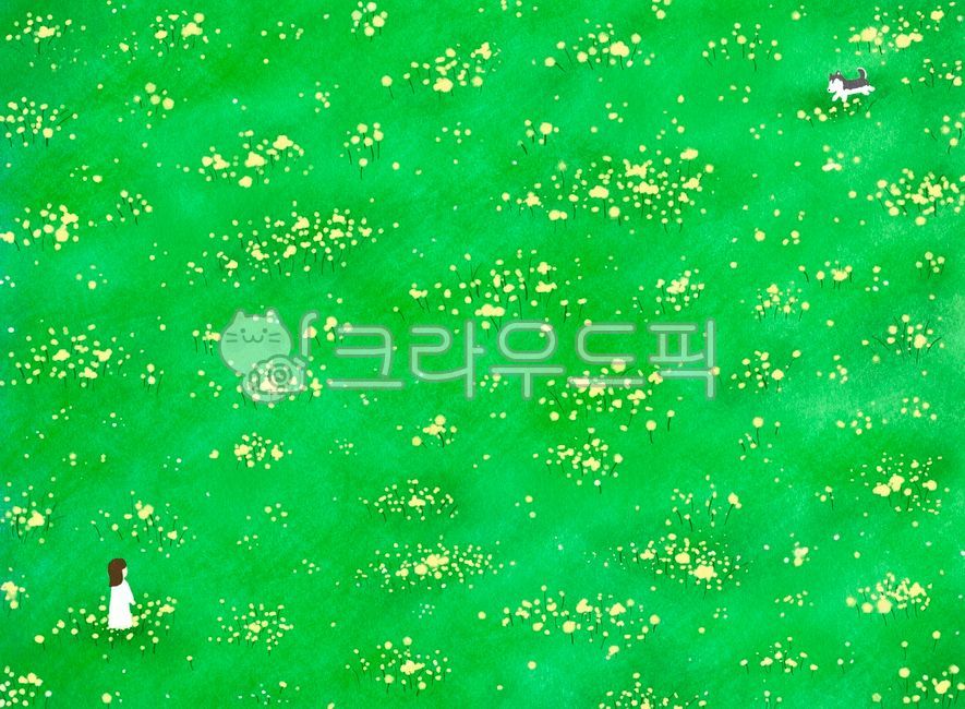 만남,그리움,개,강아지,여자,소녀,시베리안허스키,재회,meet,miss,dog,puppy,siberianhusky,꽃,꽃들판,녹색,green,greenfields,field,flower