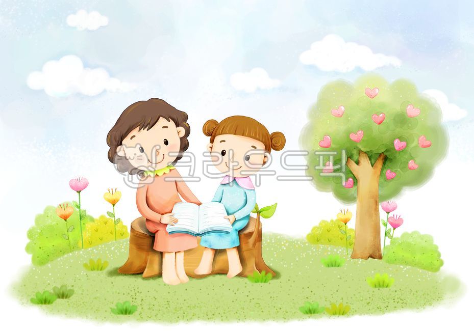 엄마,어린이,아이,사랑,공부,가족사랑,자연,꽃,패턴,하트,나무,잔디,독서,학습,교육,책일기,책,나무의자,선생님,하늘,페인터,삽화,painter,인물,사람,인물이미지,human,man,person,가족,집,휴식
