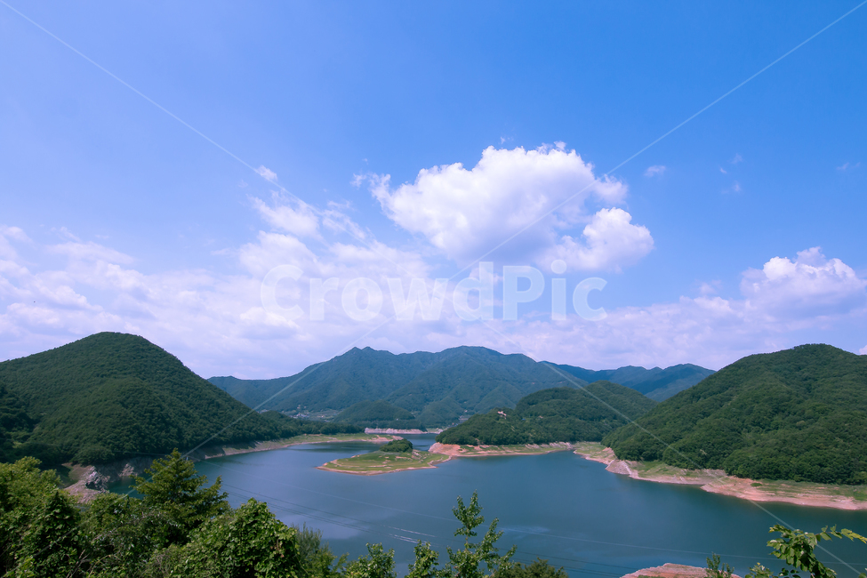 충주호,호수,하늘,자연,산,구름,nature