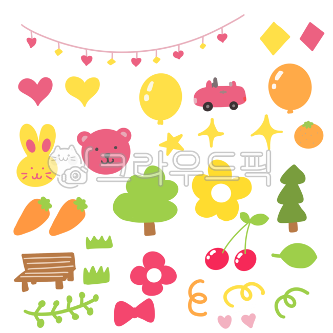 다꾸,다이어리,굿노트,토끼,가랜드,하트,풍선,꽃,리본,나무,귤,별,곰,벤치,풀,손그림,꾸미기,소스,그래픽,일러스트,일러스트레이션,스티커,파티,차,생일,귀여운,귀여운다꾸,잎