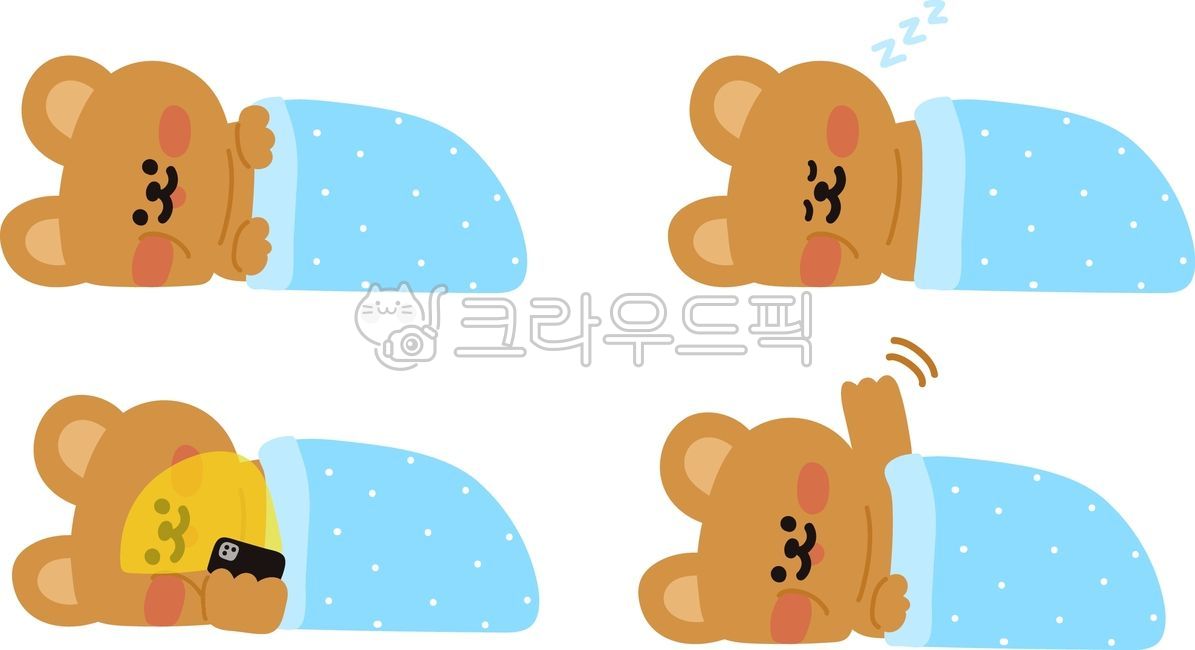 곰, 곰돌이, 캐릭터, 동물캐릭터, 눕다, 사진,이미지,일러스트,캘리그라피 - 스튜됴됴작가