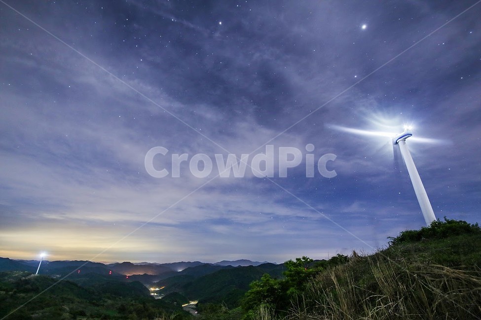 night view,active acid,star trail,star,Seogwang Ranch,night sky,trajectory