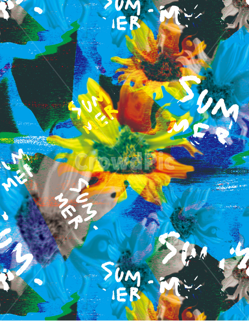 아트웍,그래픽,여름,패턴,해바라기,꽃,디자인,summer,노랑색,하늘색,글씨,타이포,붓터치,여름,계절,summer,season,텍스처,질감,패턴,texture,pattern