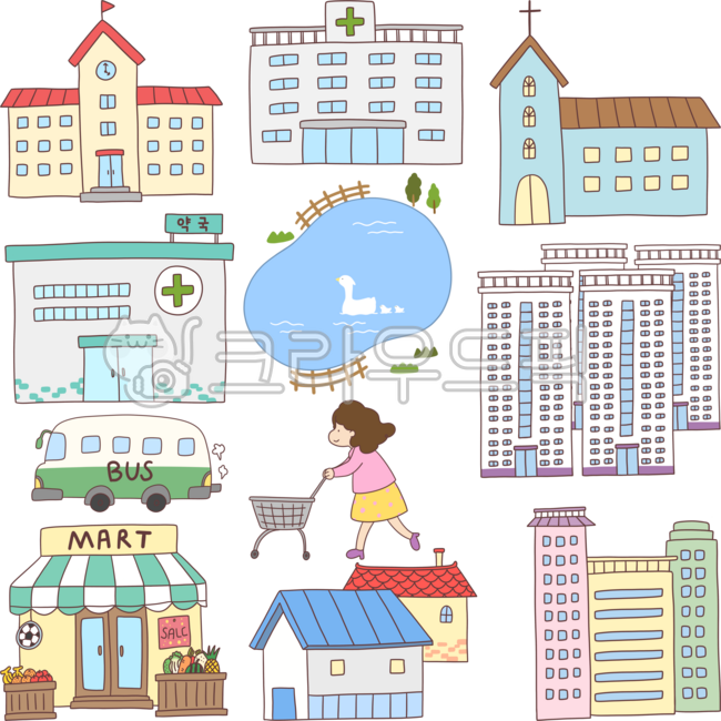 도시,건물,상가,건물일러스트,도시일러스트,상가일러스트,풍경,도시풍경,마을,마을일러스트,city,학교,school,병원,hospital,교회,church,약국,아파트,apartment,apt,공원,호수공원,park,lakepark,호수,lake,마트,가게,마켓,지도,주택,집,주택가,빌딩,회사,버스,장보기,주부,house