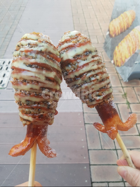 음식,핫도그,길거리,문어핫도그,문어모양,디저트,간식,후식,dessert,snack