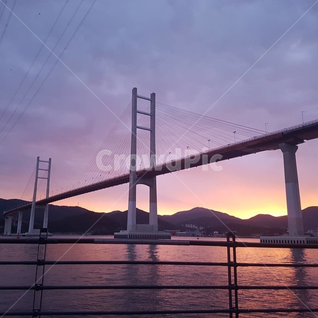 마창대교,일몰,대교,풍경,자연