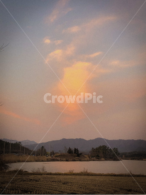 하늘,풍경,노을,해질녘,자연,nature,country,감성사진