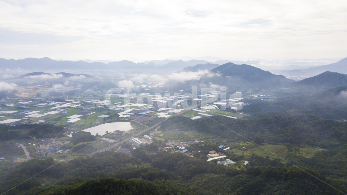 충북,장용산,자연,구름,하늘,마을,호수,산