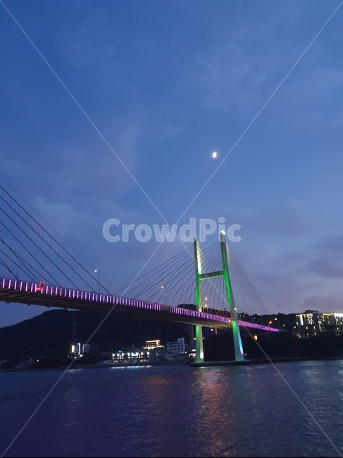 다리,건물,풍경,바다,하늘,야경,밤,풍경,nightscape,night,landscape
