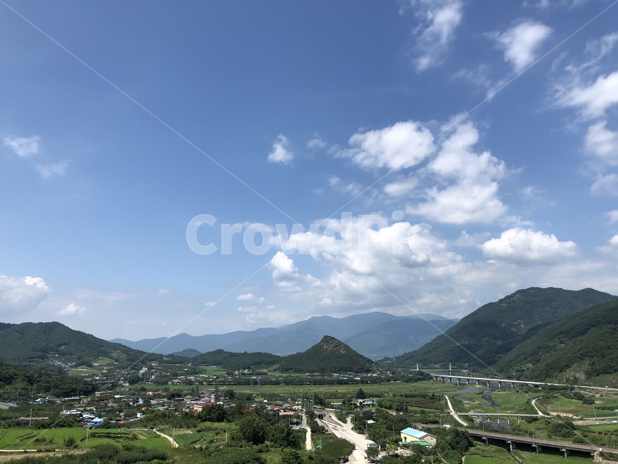 섬진강변,섬진강,여름,산,하늘,풍경,자연,옥외